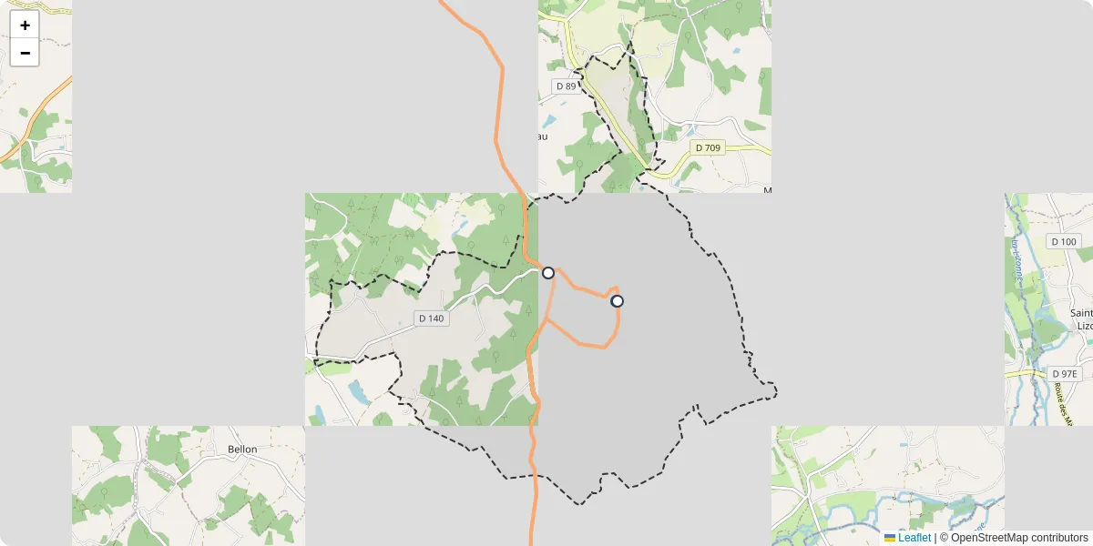 Carte du réseau de transport en commun à Pillac - lignes de bus et arrêts