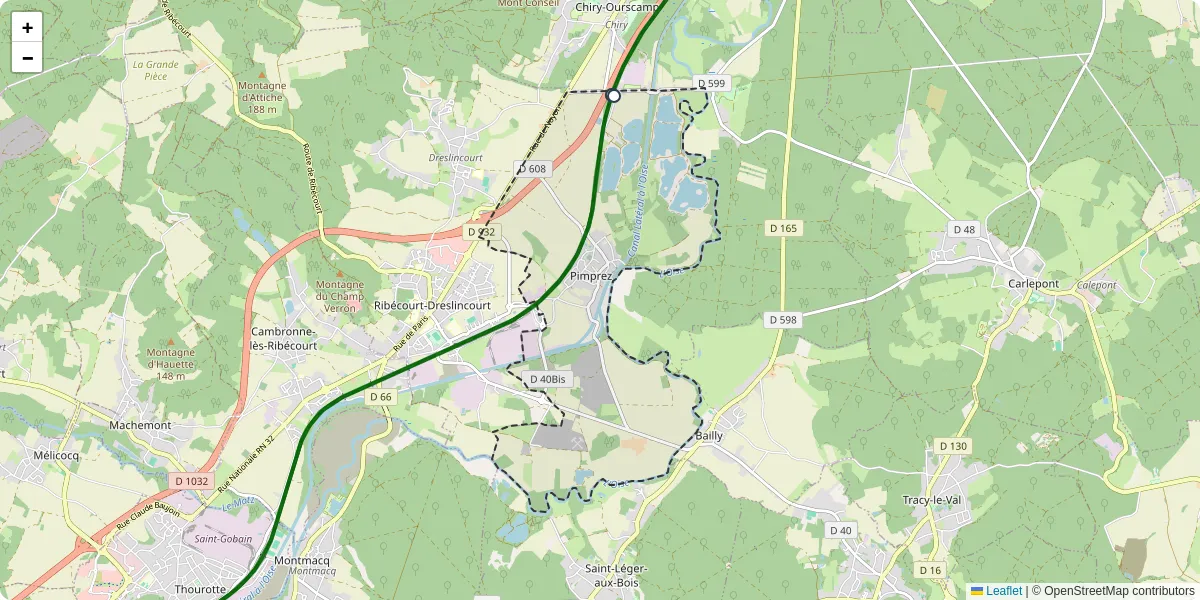 Carte du réseau de transport en commun à Pimprez - lignes de bus et arrêts