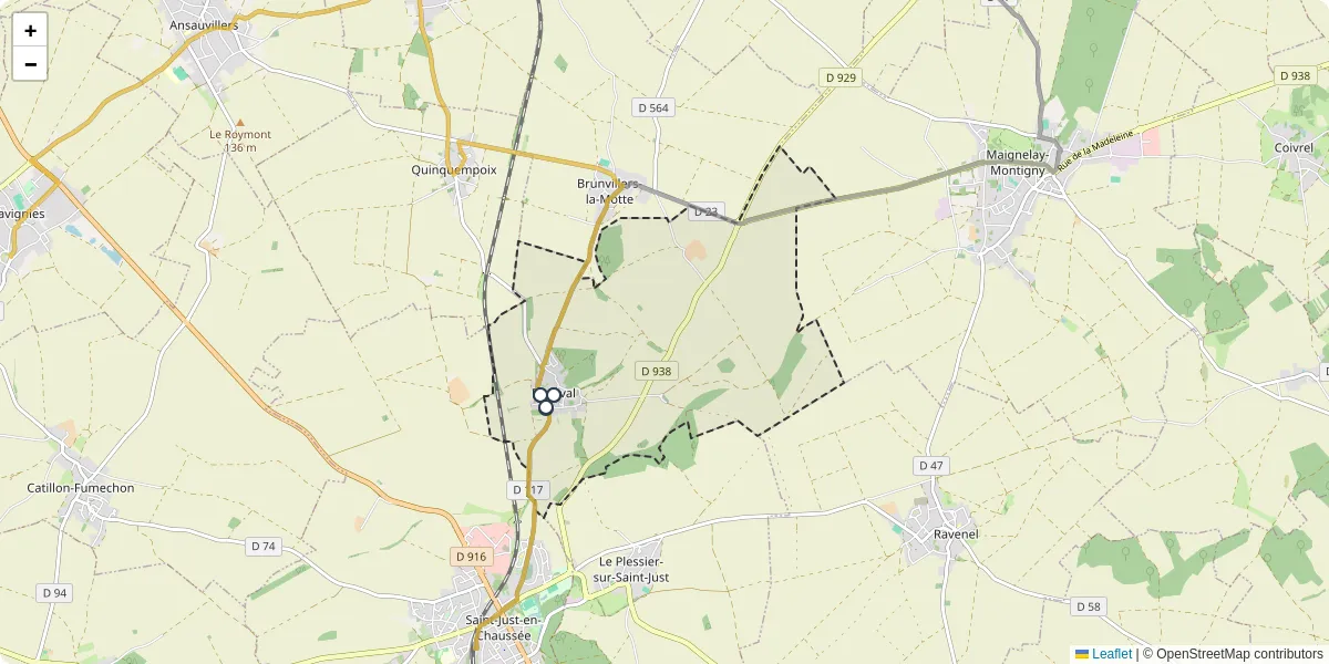 Carte du réseau de transport en commun à Plainval - lignes de bus et arrêts