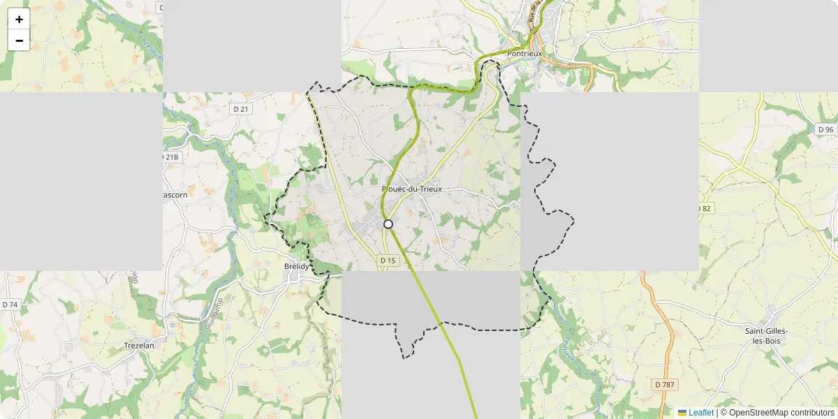 Carte du réseau de transport en commun à Plouëc-du-Trieux - lignes de bus et arrêts