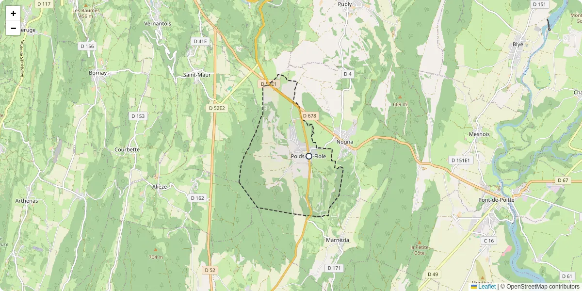 Carte du réseau de transport en commun à Poids-de-Fiole - lignes de bus et arrêts