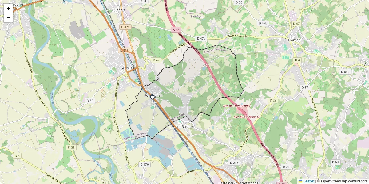 Carte du réseau de transport en commun à Pompignan - lignes de bus et arrêts