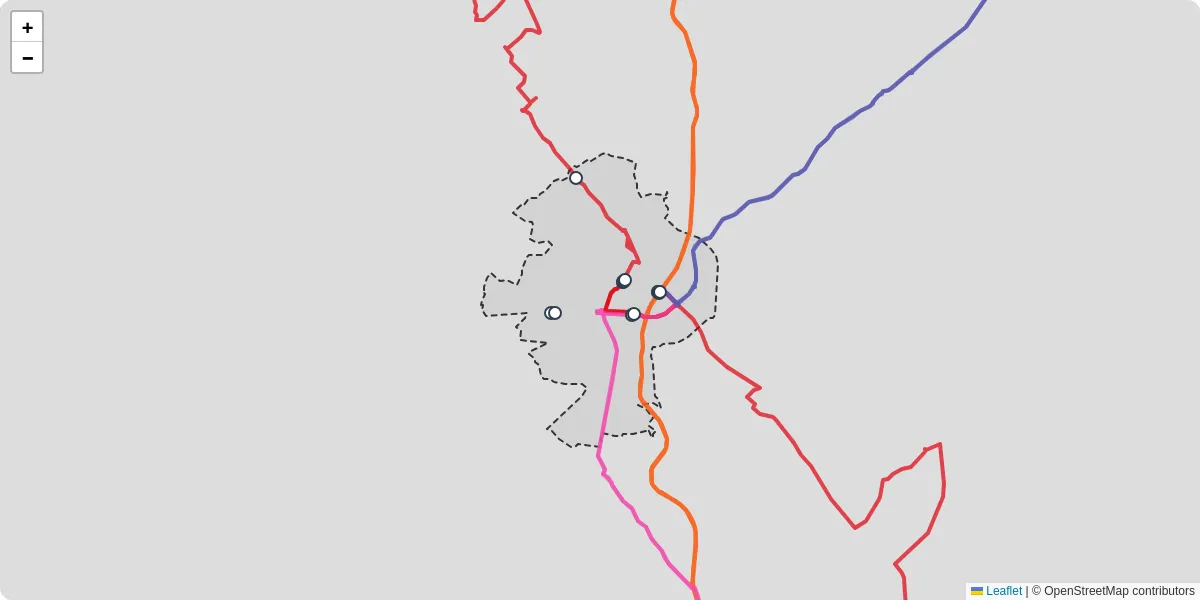 Carte du réseau de transport en commun à Pons - lignes de bus et arrêts