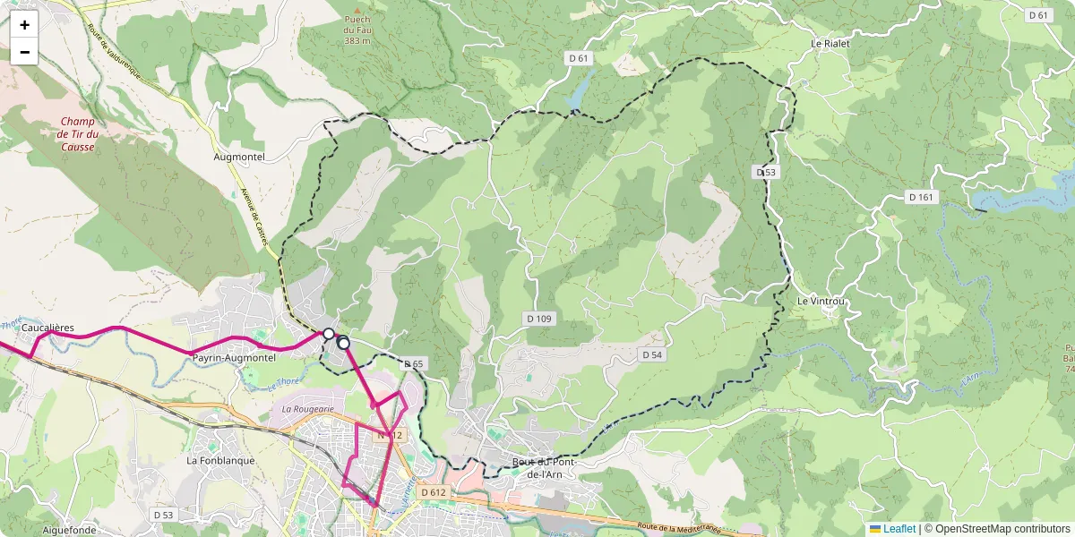 Carte du réseau de transport en commun à Pont-de-Larn - lignes de bus et arrêts