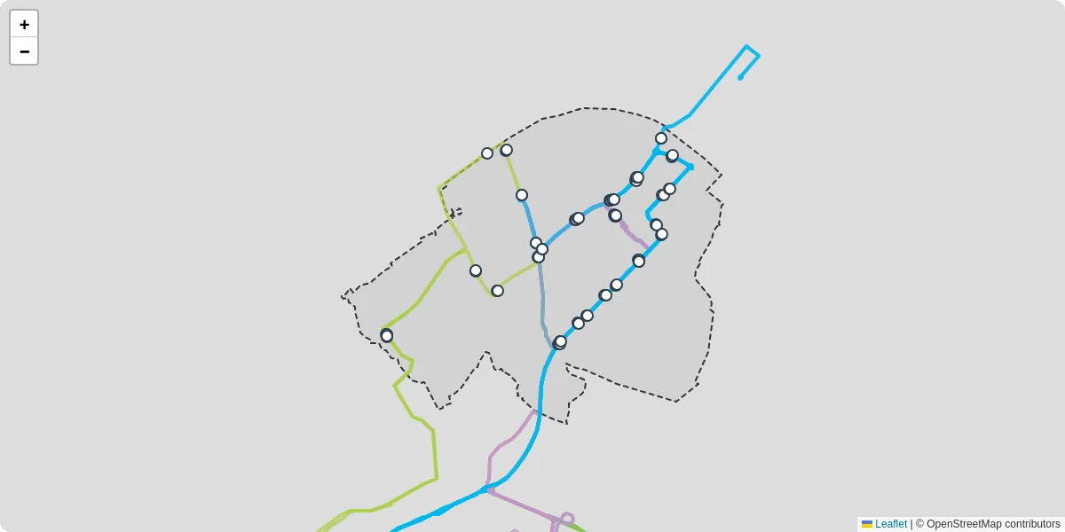 Carte du réseau de transport en commun à Pont-Sainte-Marie - lignes de bus et arrêts