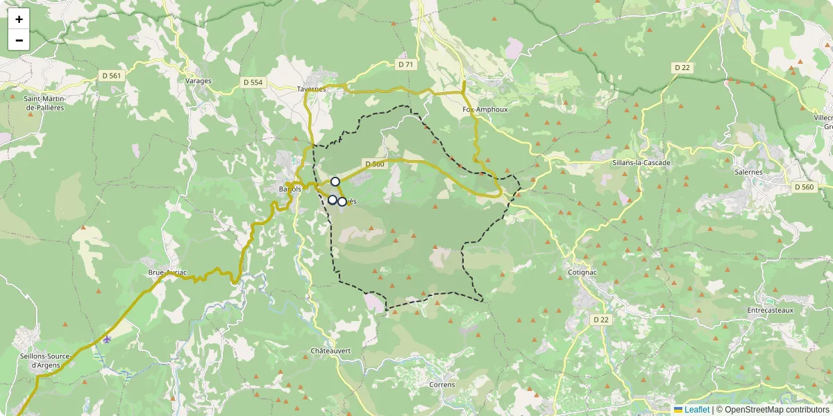 Carte du réseau de transport en commun à Pontevès - lignes de bus et arrêts