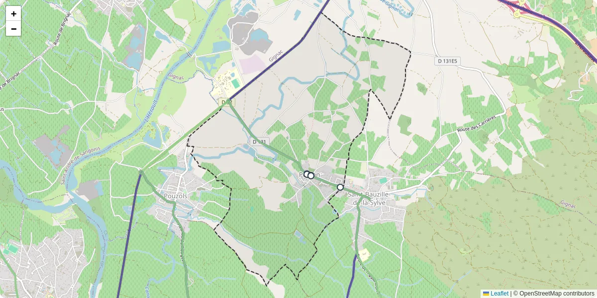 Carte du réseau de transport en commun à Popian - lignes de bus et arrêts