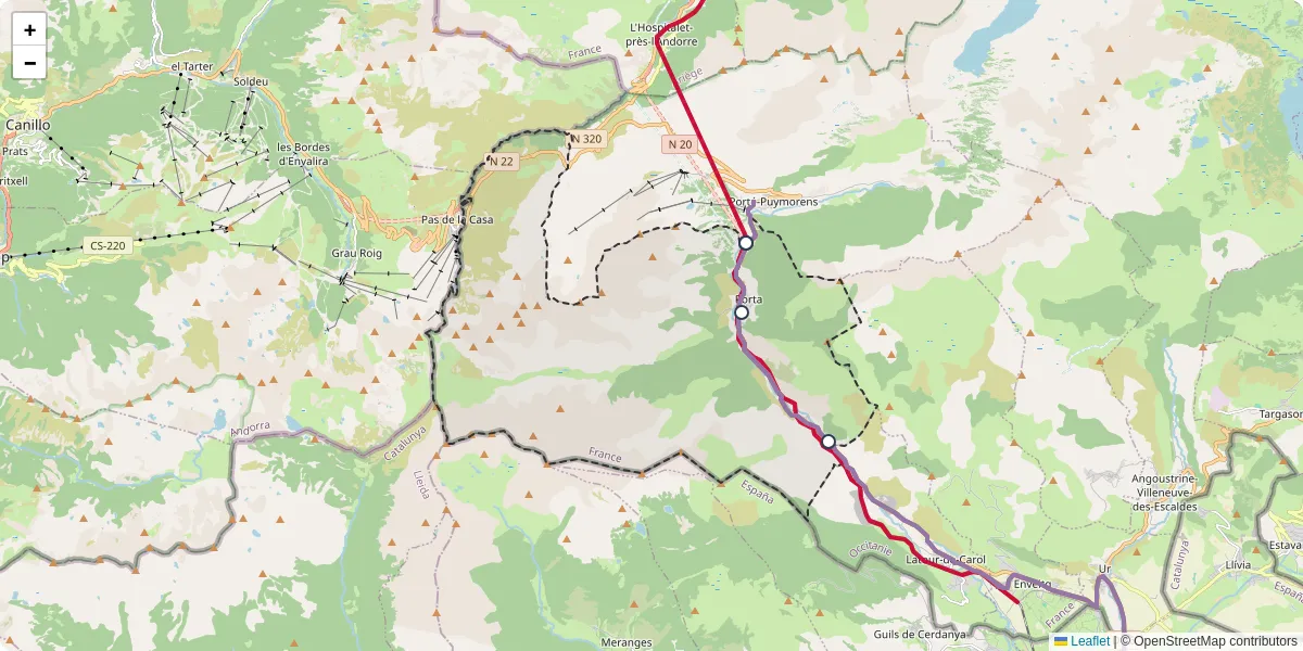 Carte du réseau de transport en commun à Porta - lignes de bus et arrêts