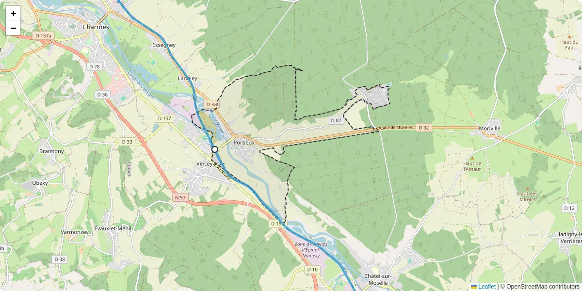 Carte du réseau de transport en commun à Portieux - lignes de bus et arrêts