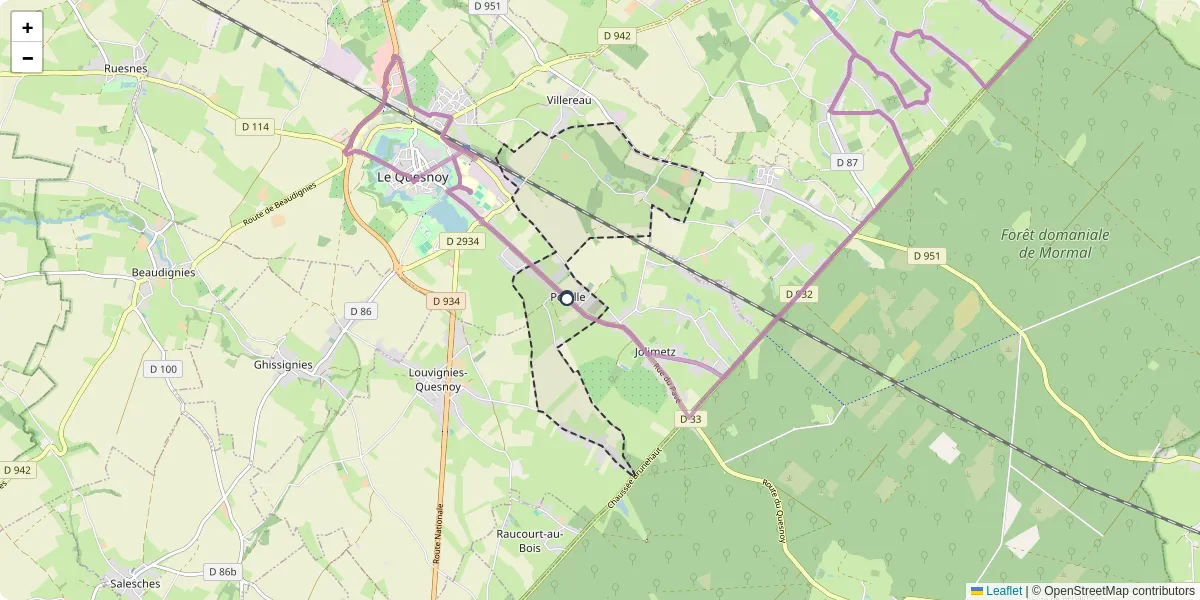 Carte du réseau de transport en commun à Potelle - lignes de bus et arrêts