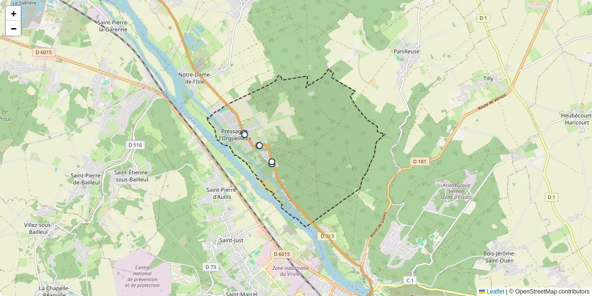 Carte du réseau de transport en commun à Pressagny-l'Orgueilleux - lignes de bus et arrêts