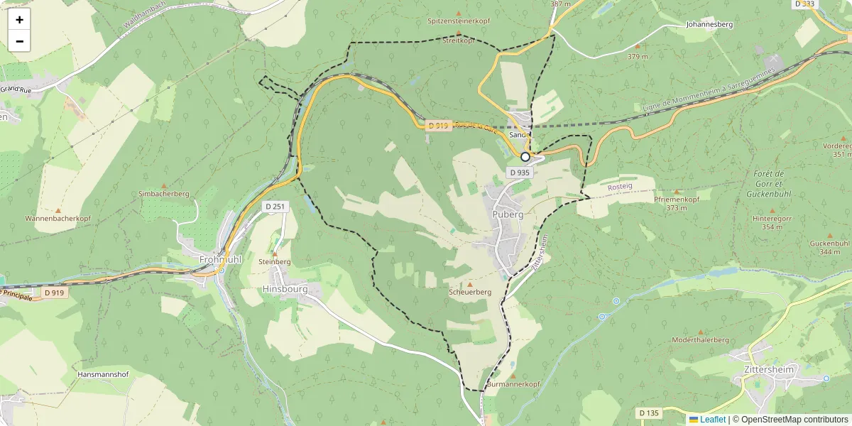 Carte du réseau de transport en commun à Puberg - lignes de bus et arrêts