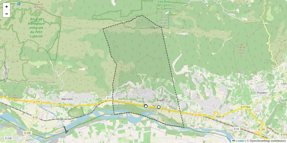 Carte du réseau de transport en commun à Puget - lignes de bus et arrêts