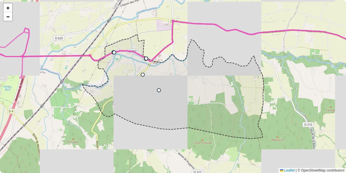 Carte du réseau de transport en commun à Puygiron - lignes de bus et arrêts