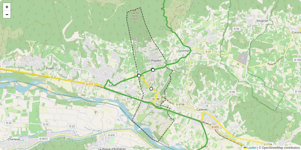 Carte du réseau de transport en commun à Puyvert - lignes de bus et arrêts