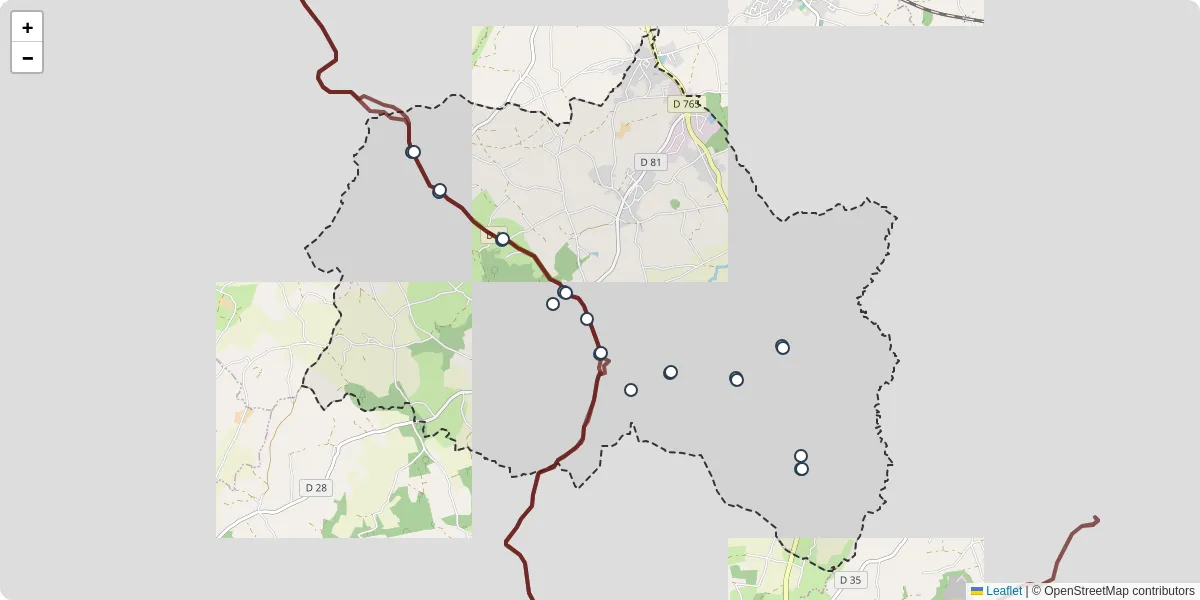Carte du réseau de transport en commun à Quessoy - lignes de bus et arrêts