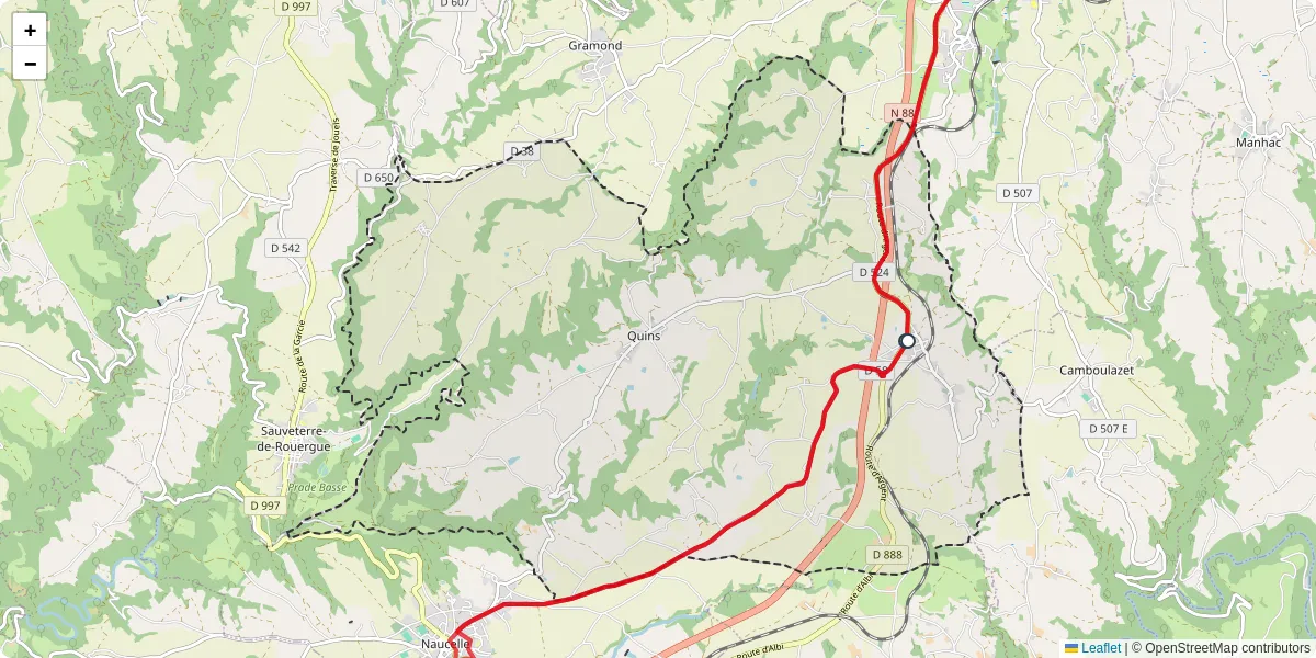 Carte du réseau de transport en commun à Quins - lignes de bus et arrêts