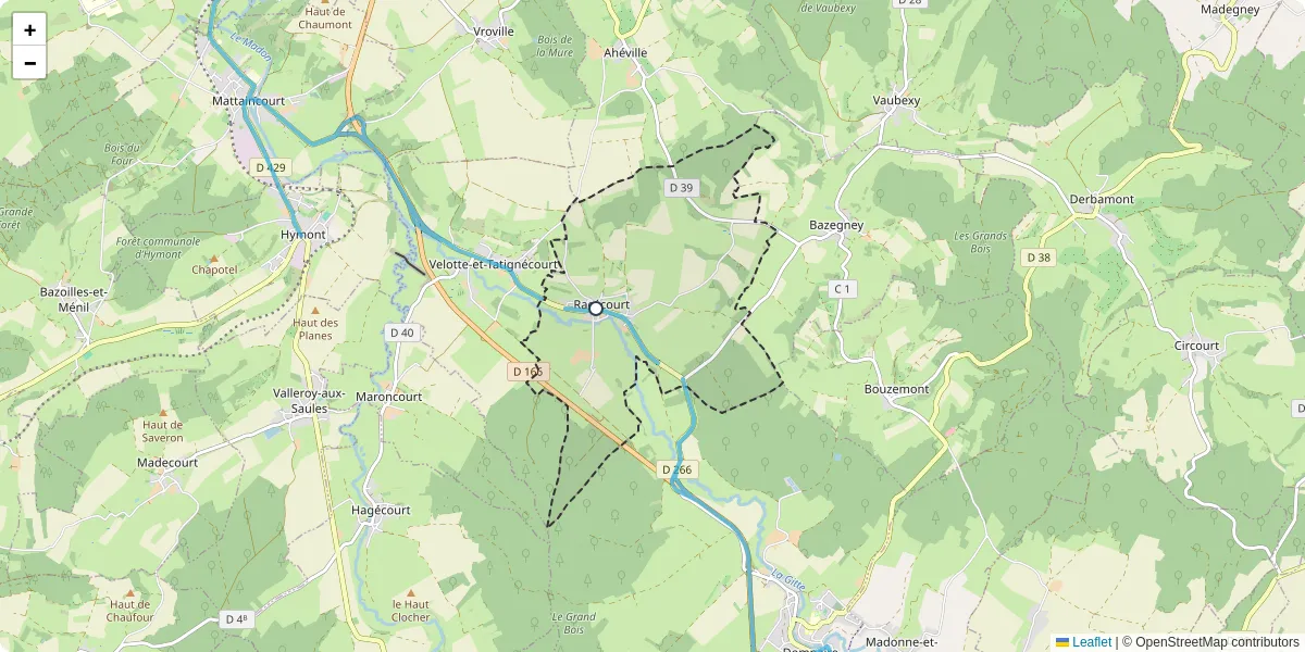 Carte du réseau de transport en commun à Racécourt - lignes de bus et arrêts