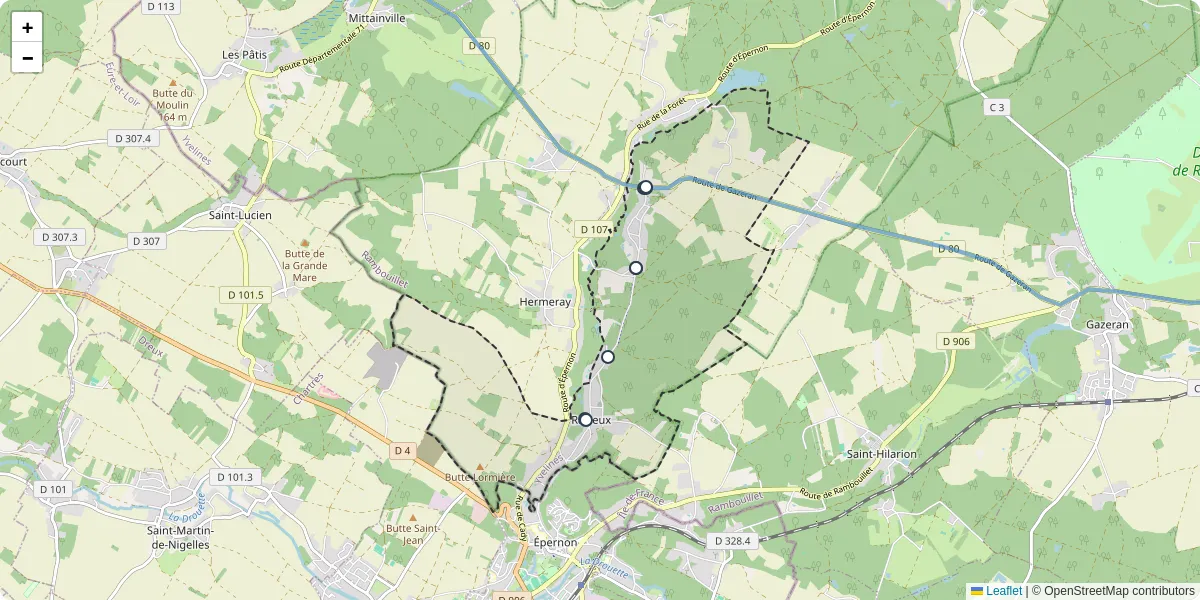 Carte du réseau de transport en commun à Raizeux - lignes de bus et arrêts