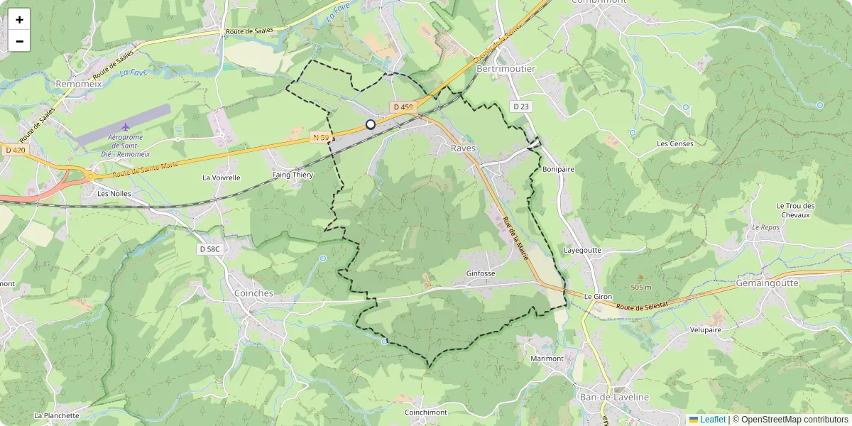 Carte du réseau de transport en commun à Raves - lignes de bus et arrêts