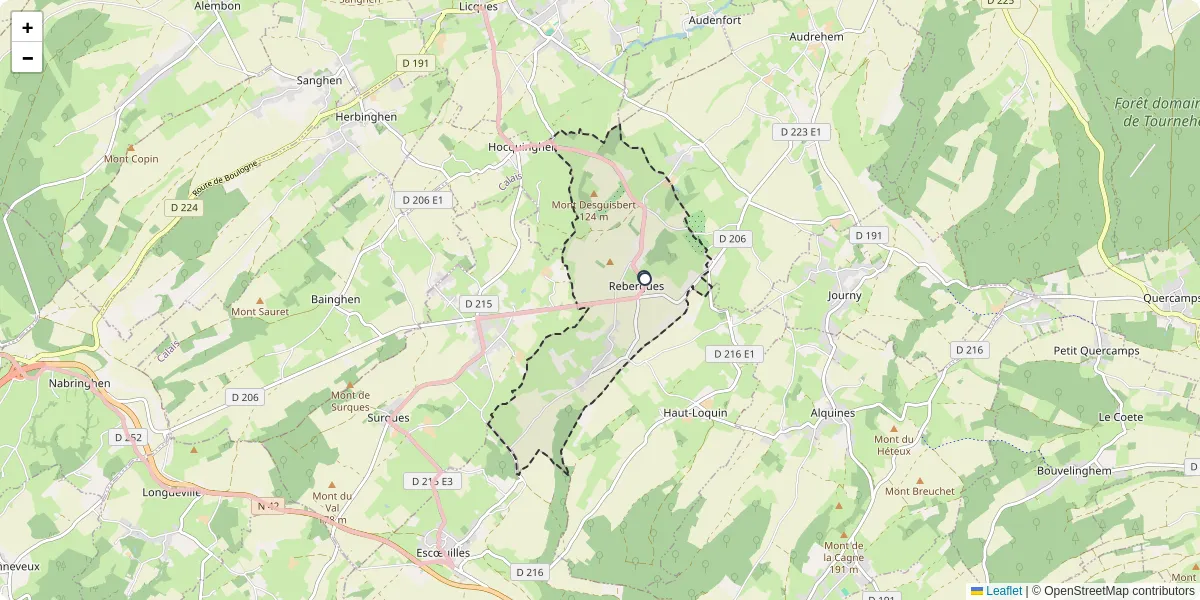 Carte du réseau de transport en commun à Rebergues - lignes de bus et arrêts