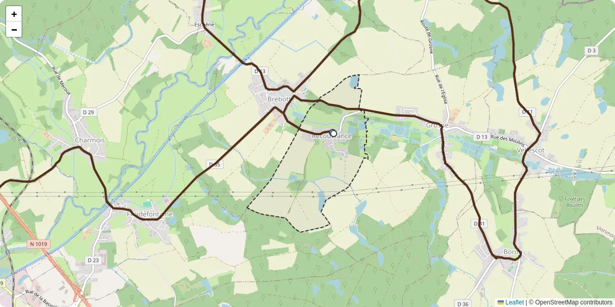 Carte du réseau de transport en commun à Recouvrance - lignes de bus et arrêts
