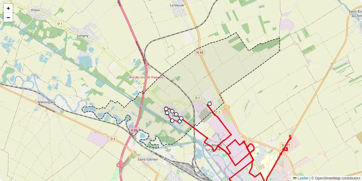 Carte du réseau de transport en commun à Recy - lignes de bus et arrêts