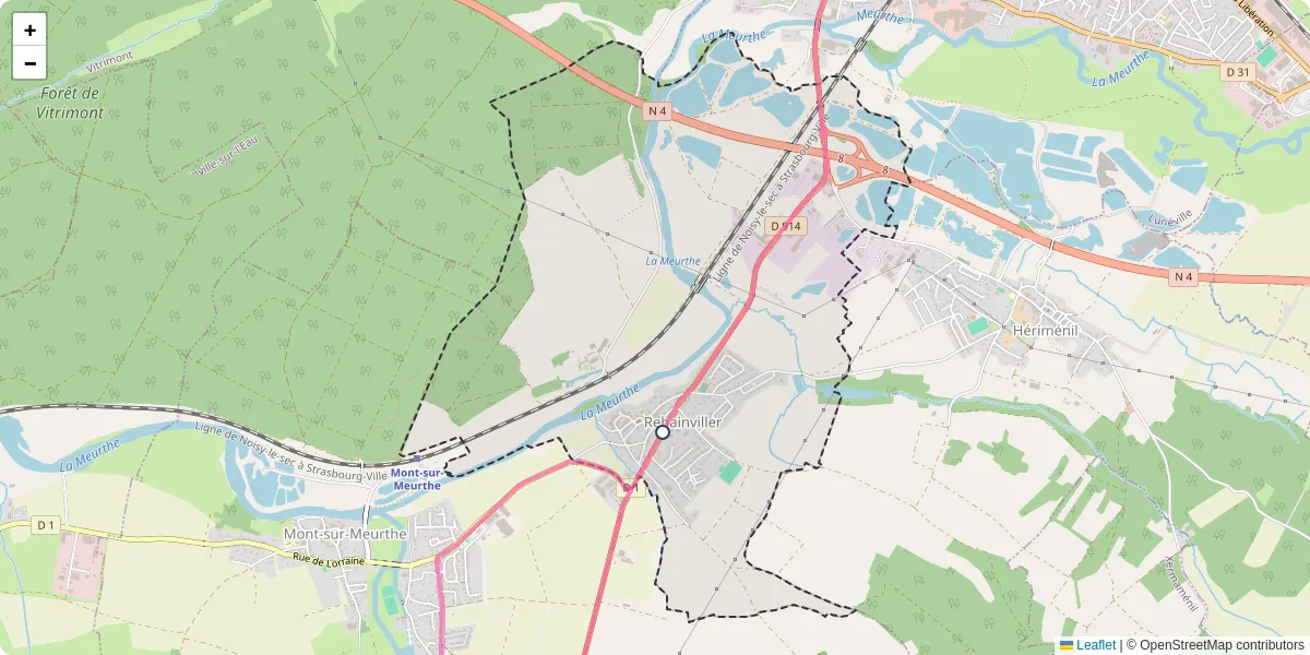 Carte du réseau de transport en commun à Rehainviller - lignes de bus et arrêts