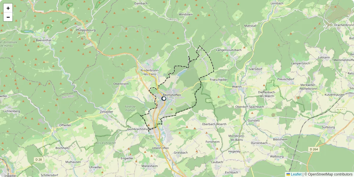 Carte du réseau de transport en commun à Reichshoffen - lignes de bus et arrêts