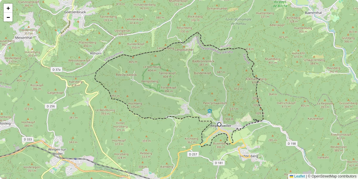 Carte du réseau de transport en commun à Reipertswiller - lignes de bus et arrêts