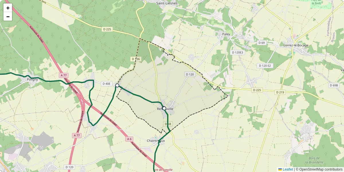 Carte du réseau de transport en commun à Remauville - lignes de bus et arrêts