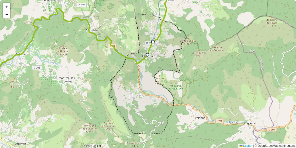 Carte du réseau de transport en commun à Rémuzat - lignes de bus et arrêts