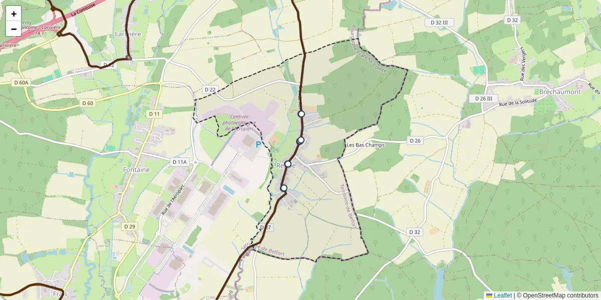 Carte du réseau de transport en commun à Reppe - lignes de bus et arrêts