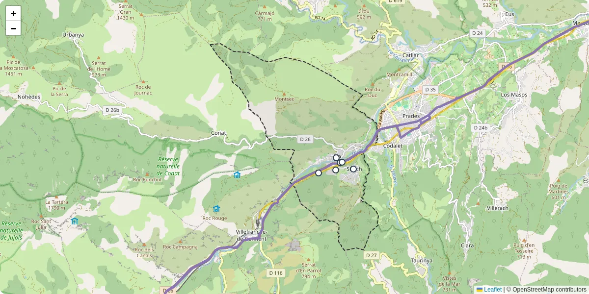 Carte du réseau de transport en commun à Ria-Sirach - lignes de bus et arrêts