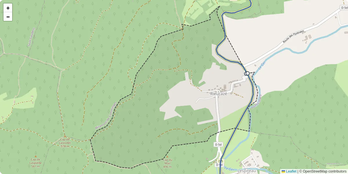 Carte du réseau de transport en commun à Rieucazé - lignes de bus et arrêts