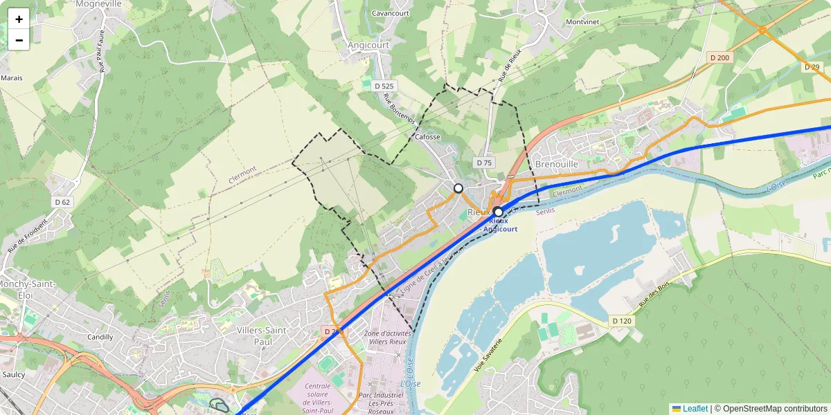 Carte du réseau de transport en commun à Rieux - lignes de bus et arrêts