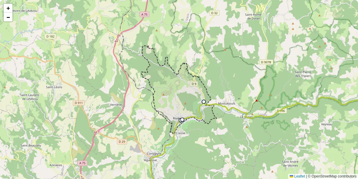 Carte du réseau de transport en commun à Rivière-sur-Tarn - lignes de bus et arrêts