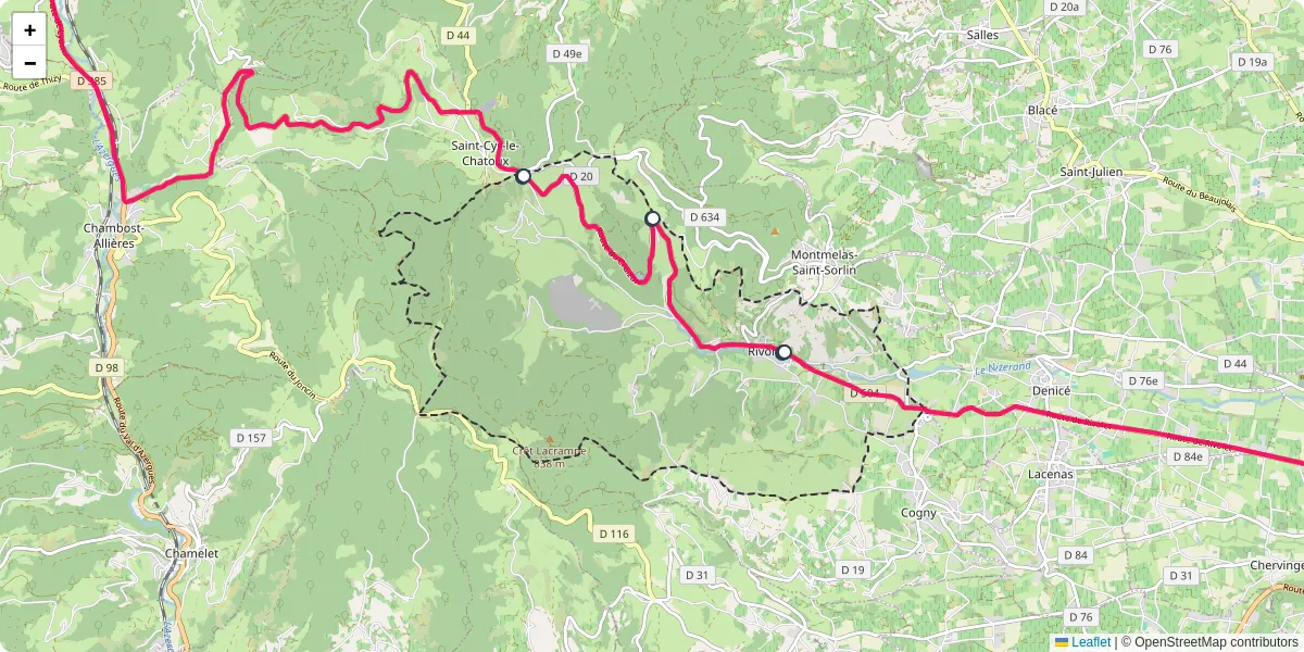 Carte du réseau de transport en commun à Rivolet - lignes de bus et arrêts