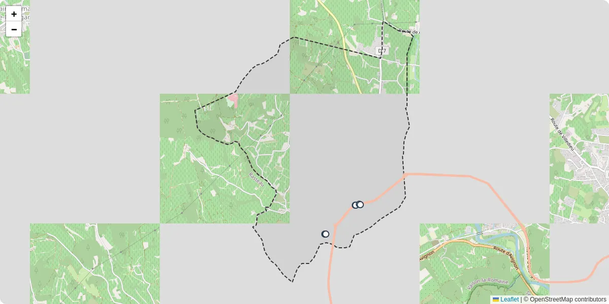 Carte du réseau de transport en commun à Roaix - lignes de bus et arrêts