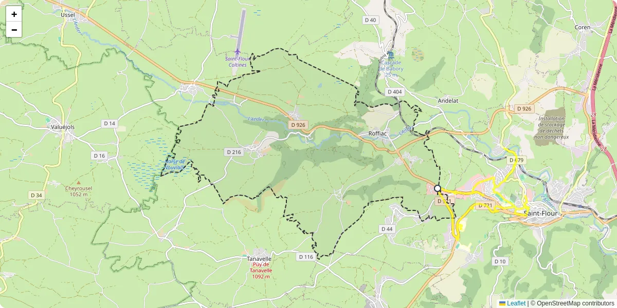 Carte du réseau de transport en commun à Roffiac - lignes de bus et arrêts