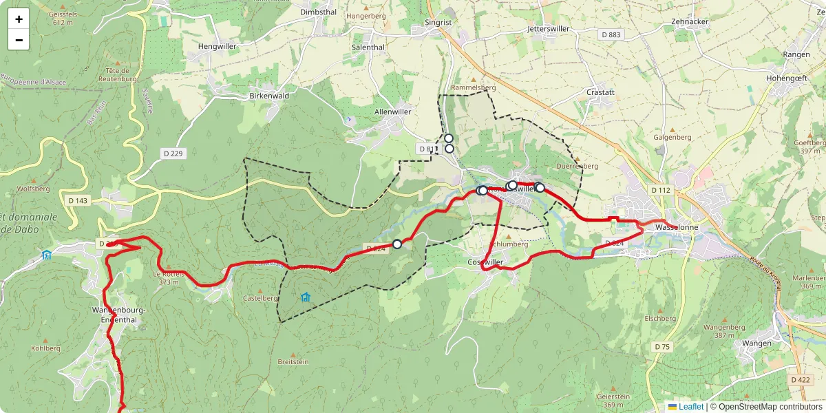 Carte du réseau de transport en commun à Romanswiller - lignes de bus et arrêts
