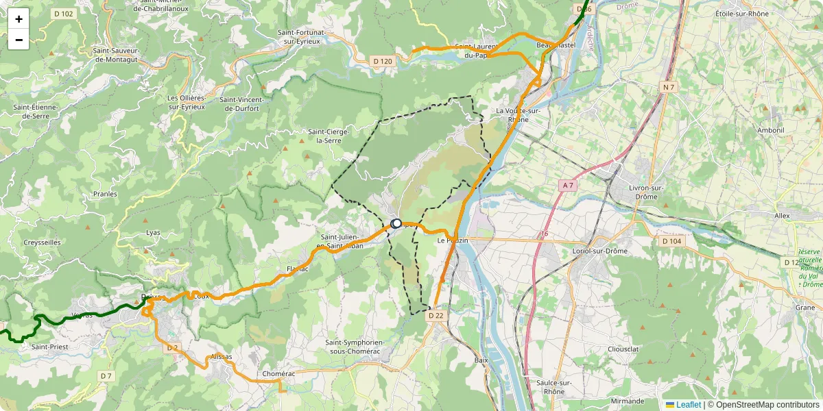 Carte du réseau de transport en commun à Rompon - lignes de bus et arrêts