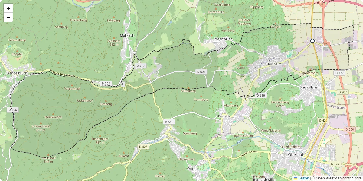 Carte du réseau de transport en commun à Rosheim - lignes de bus et arrêts