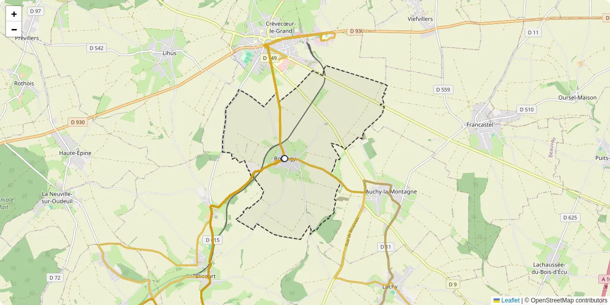 Carte du réseau de transport en commun à Rotangy - lignes de bus et arrêts