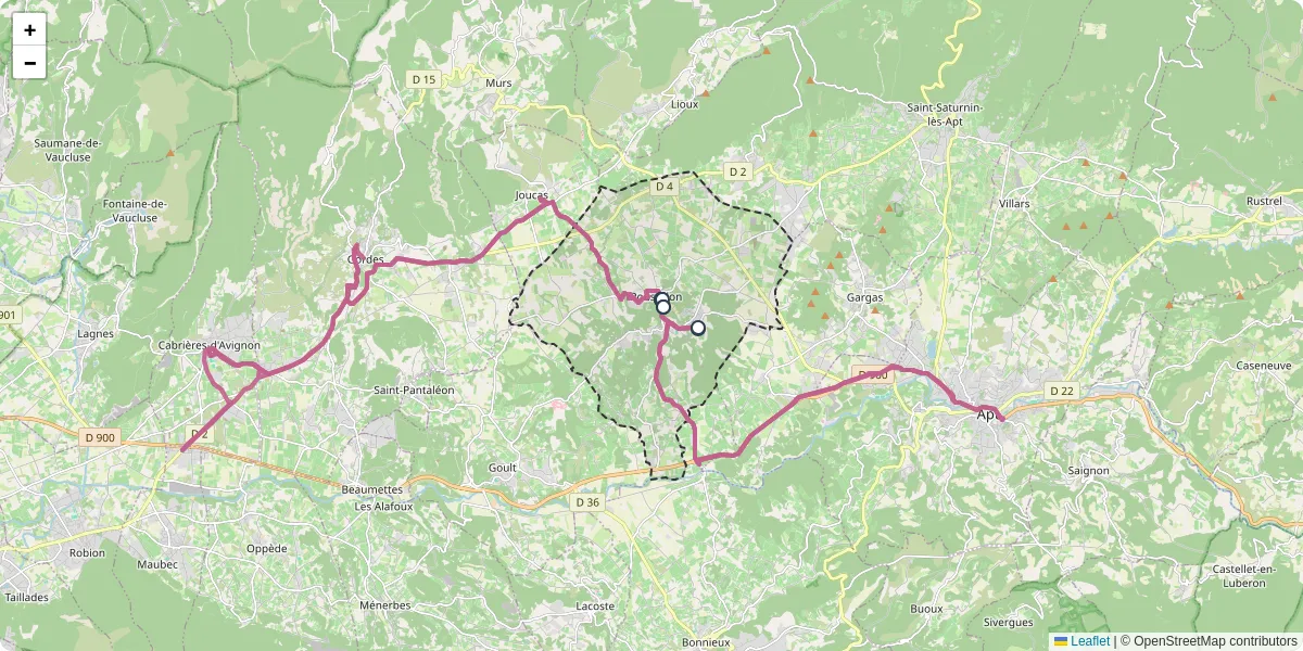 Carte du réseau de transport en commun à Roussillon - lignes de bus et arrêts