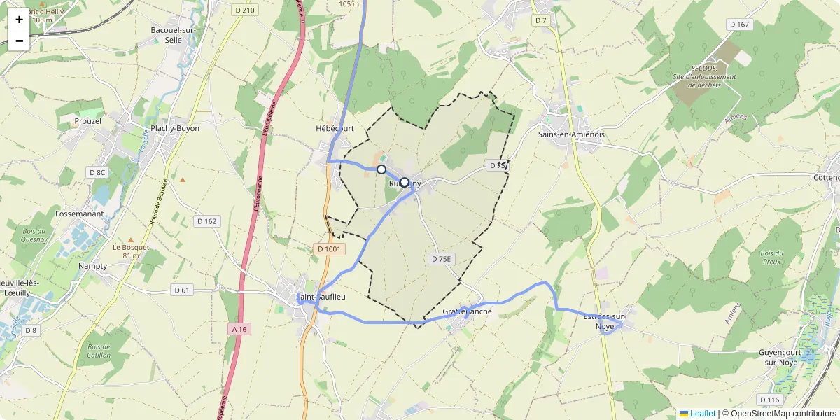 Carte du réseau de transport en commun à Rumigny - lignes de bus et arrêts