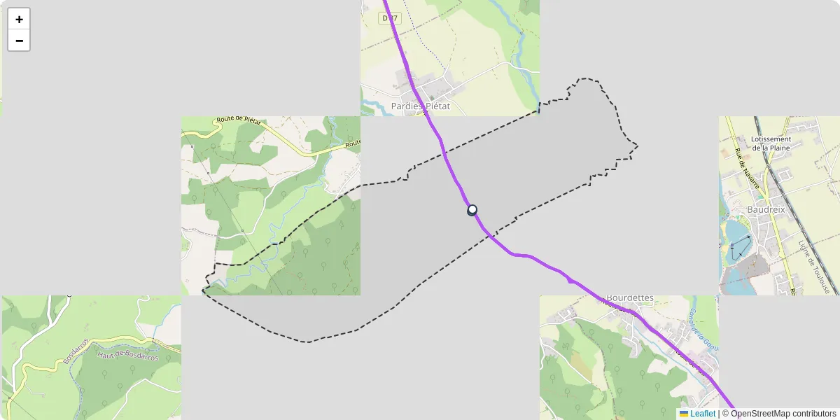 Carte du réseau de transport en commun à Saint-Abit - lignes de bus et arrêts