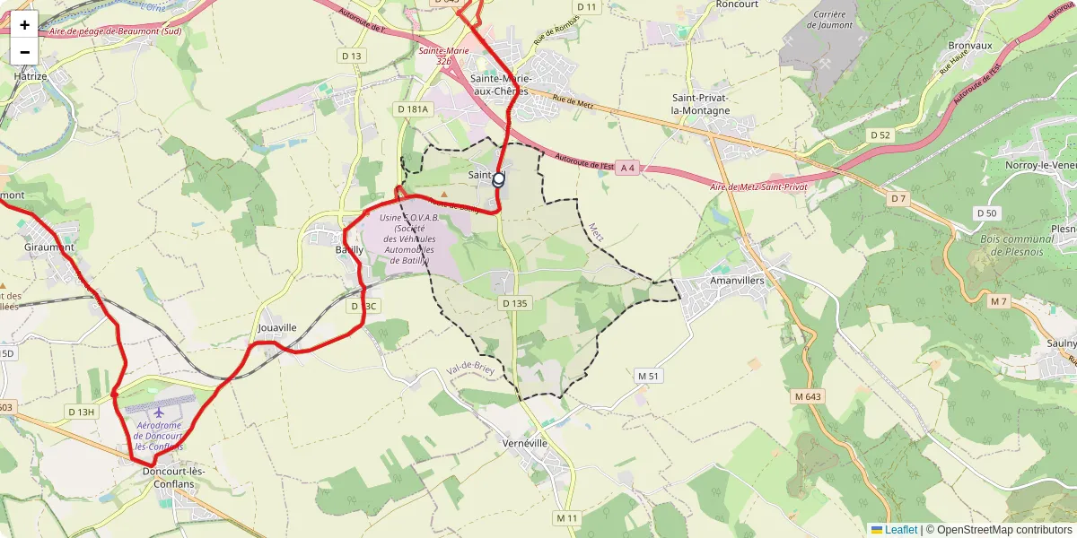 Carte du réseau de transport en commun à Saint-Ail - lignes de bus et arrêts