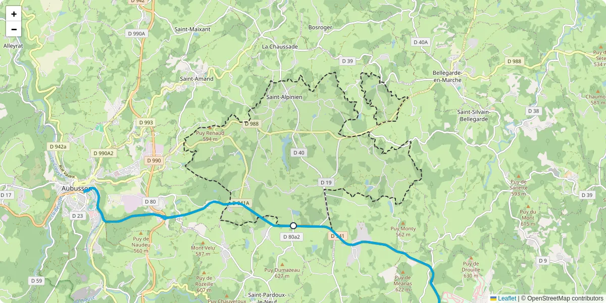 Carte du réseau de transport en commun à Saint-Alpinien - lignes de bus et arrêts