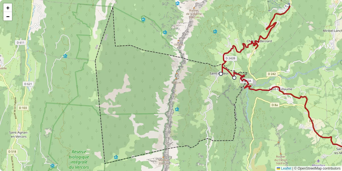 Carte du réseau de transport en commun à Saint-Andéol - lignes de bus et arrêts